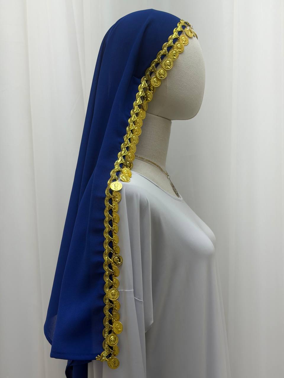Yasmeen Coin-Trimmed Tie Shawl-Khirka
