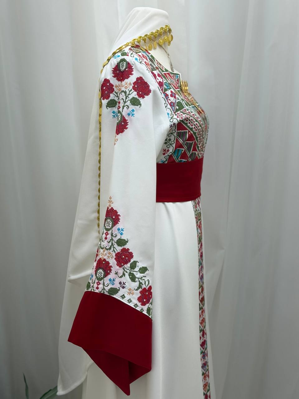 Yasmeen Coin-Trimmed Tie Shawl-Khirka