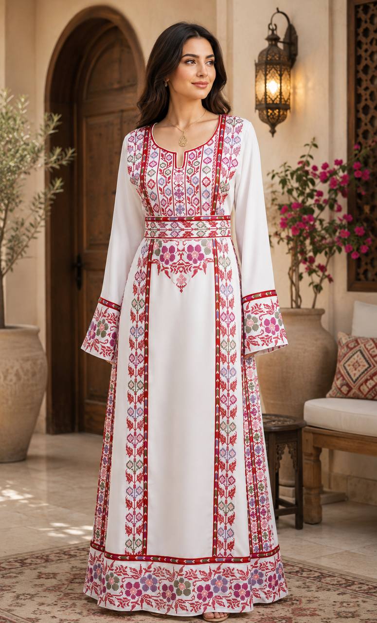Zahra Al-Nargis Palestinian Embroidered Thobe