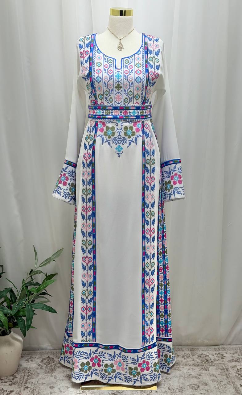 Zahra Al-Nargis Palestinian Embroidered Thobe