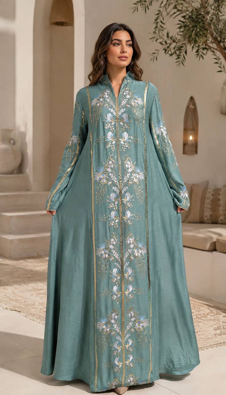Dalal – Linen Embroidered Jalabiya