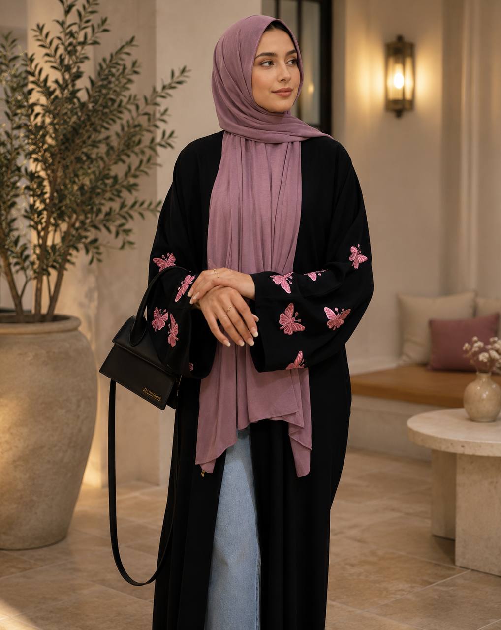 Nura Butterfly Open Abaya