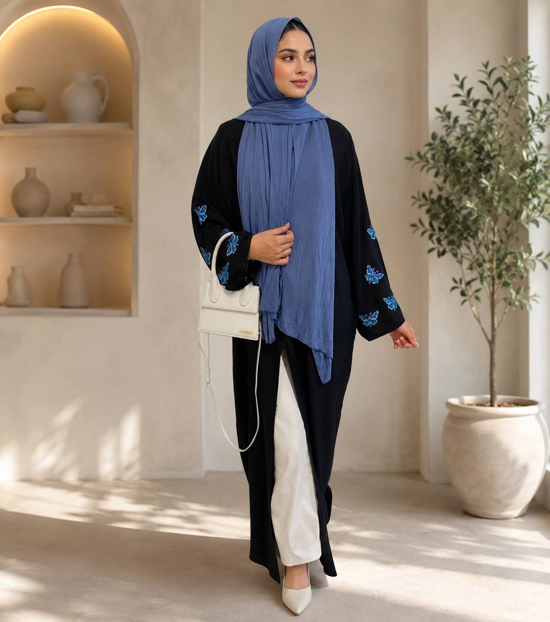 Nura Butterfly Open Abaya