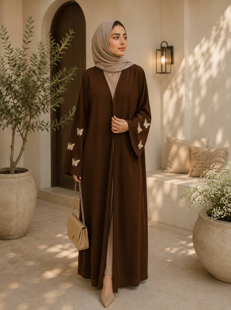 Nura Butterfly Open Abaya