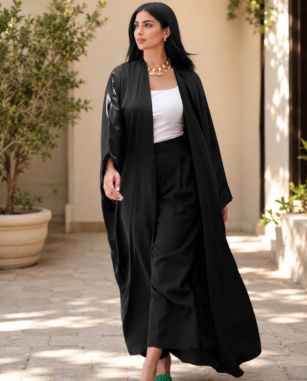 Noura Satin Open Cardigan