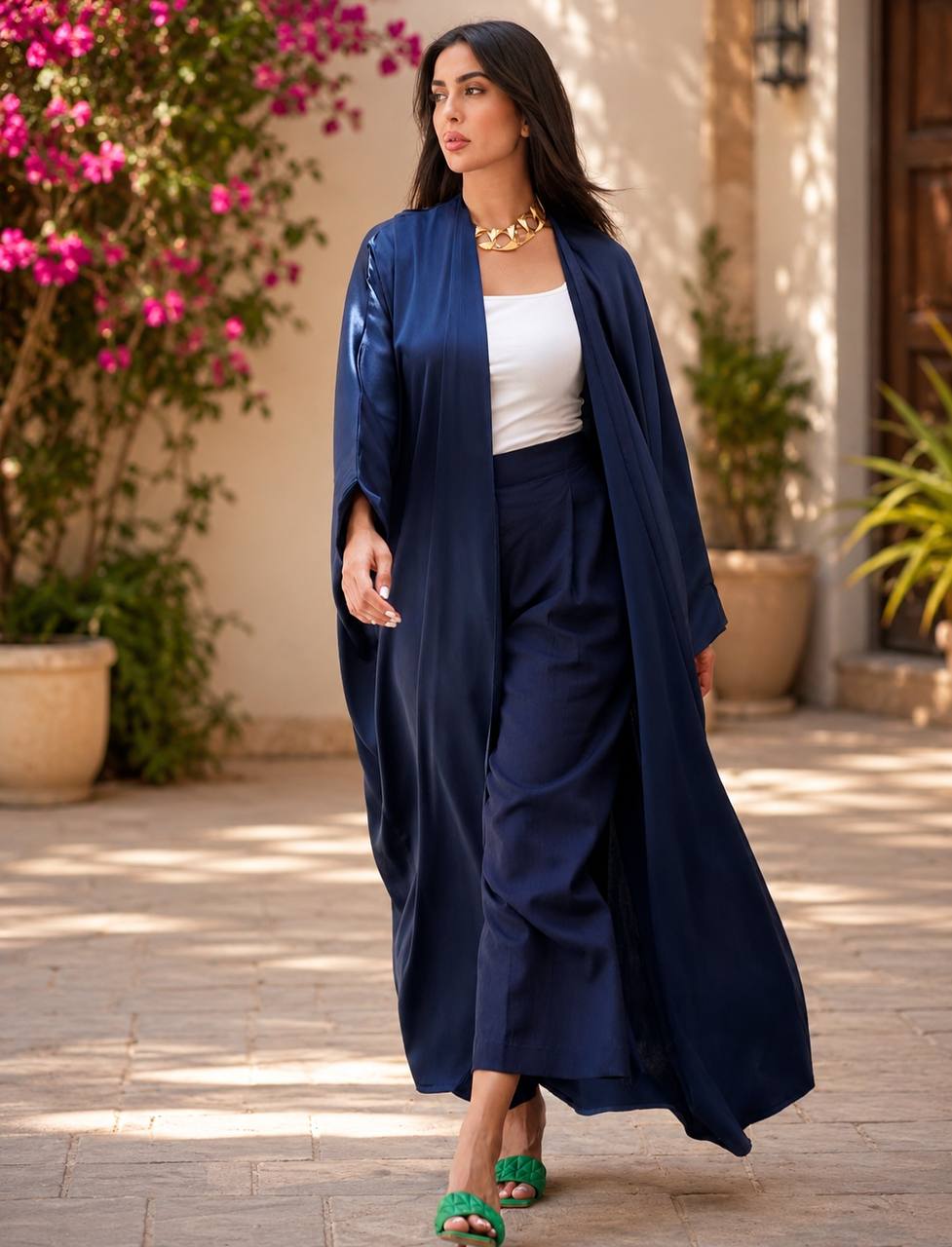Noura Satin Open Cardigan