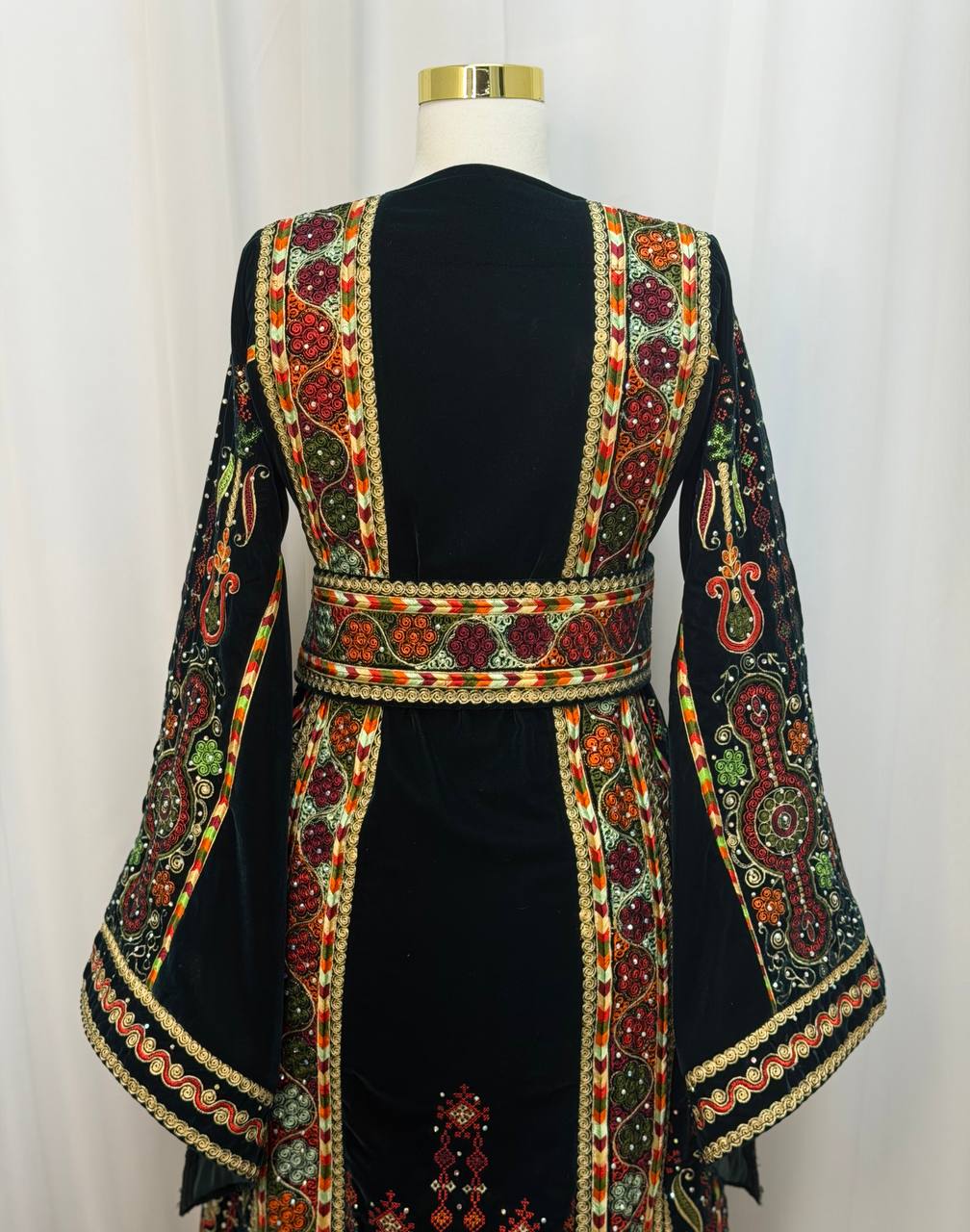 Emerald Green Velvet Palestinian Thobe
