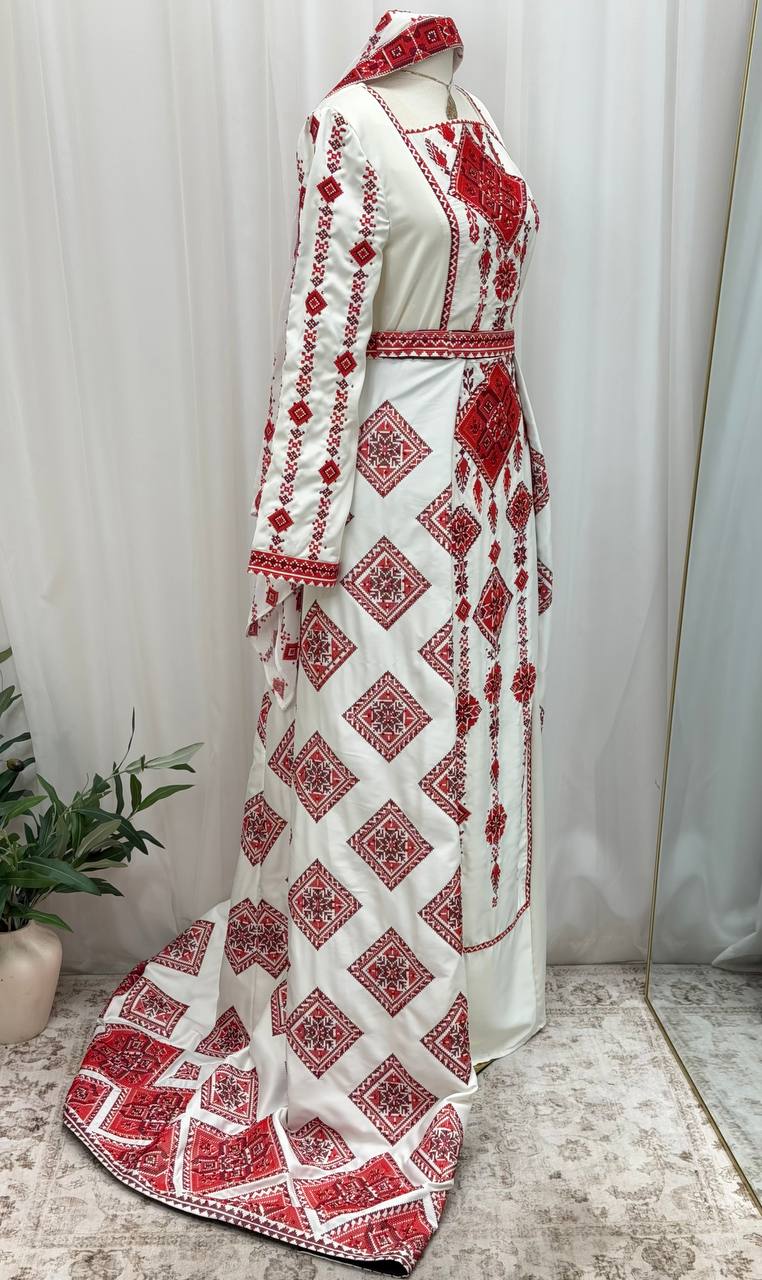 Dalila Embroidered Satin Thobe