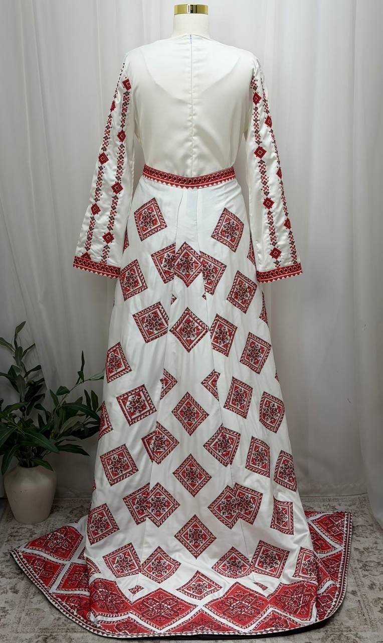 Dalila Embroidered Satin Thobe