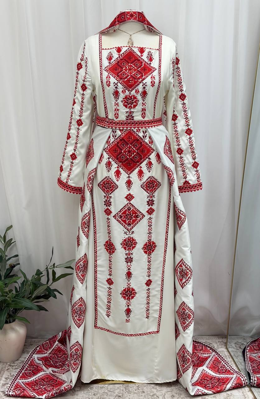 Dalila Embroidered Satin Thobe