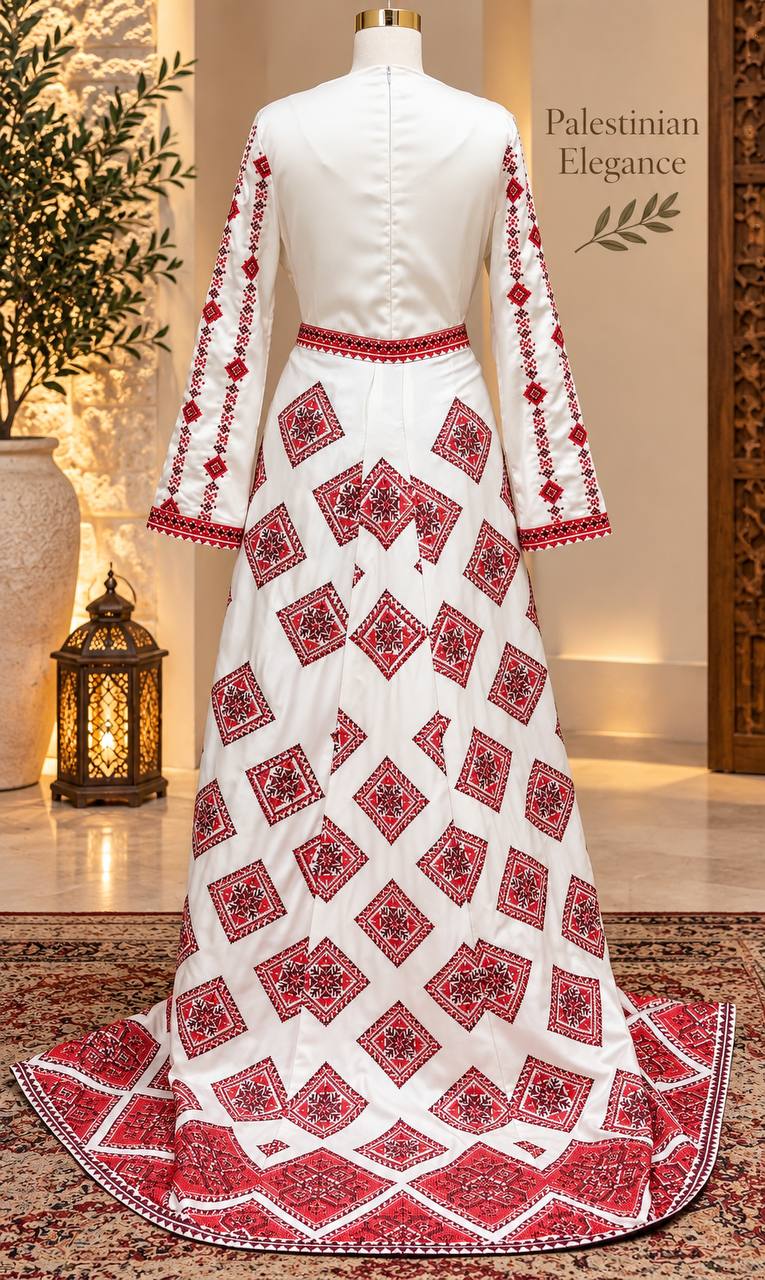 Dalila Embroidered Satin Thobe