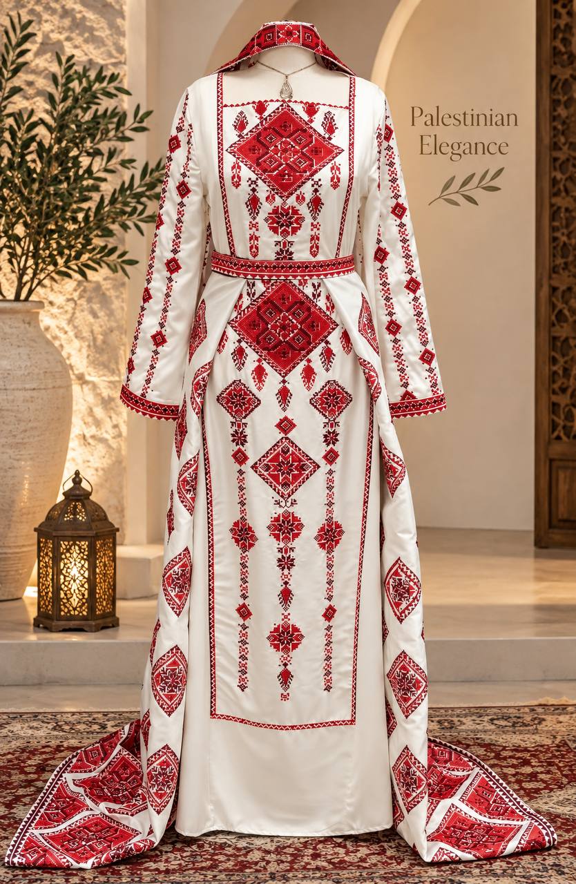 Dalila Embroidered Satin Thobe
