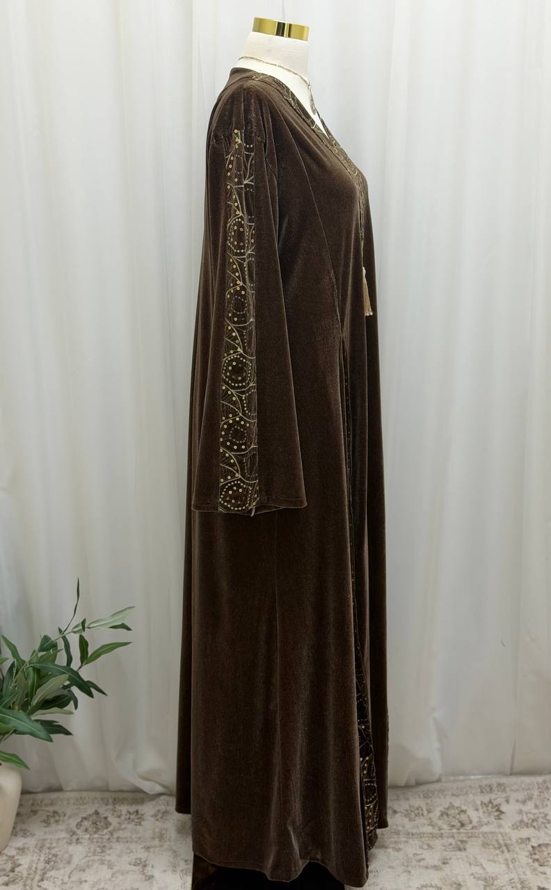 Velvet Embroidered Jalabiya
