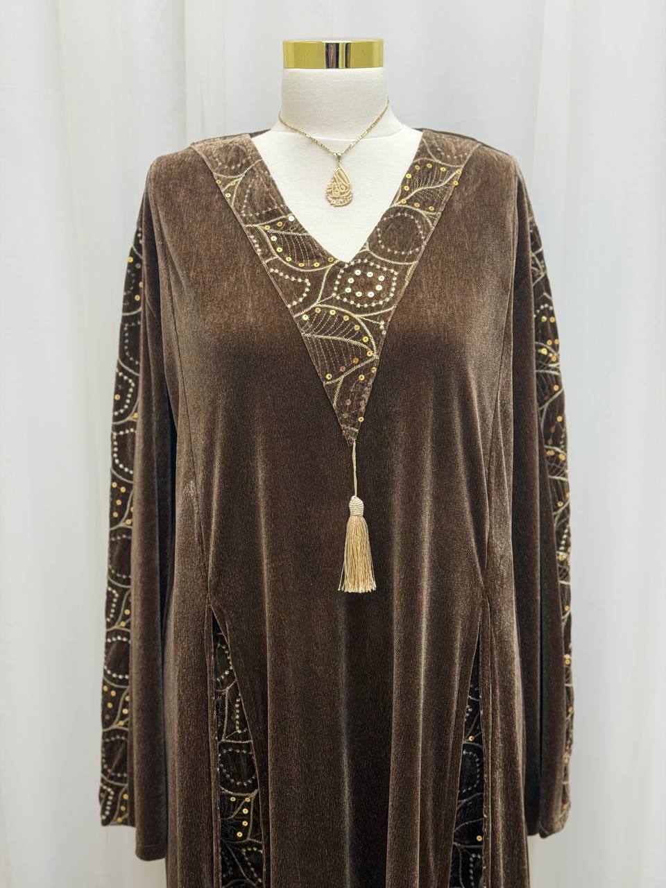 Velvet Embroidered Jalabiya