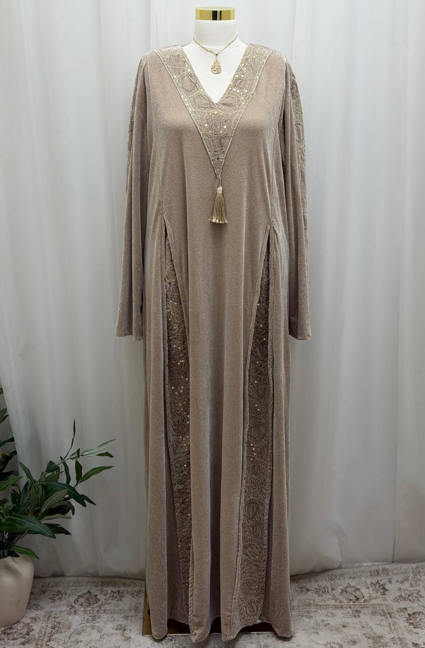 Velvet Embroidered Jalabiya