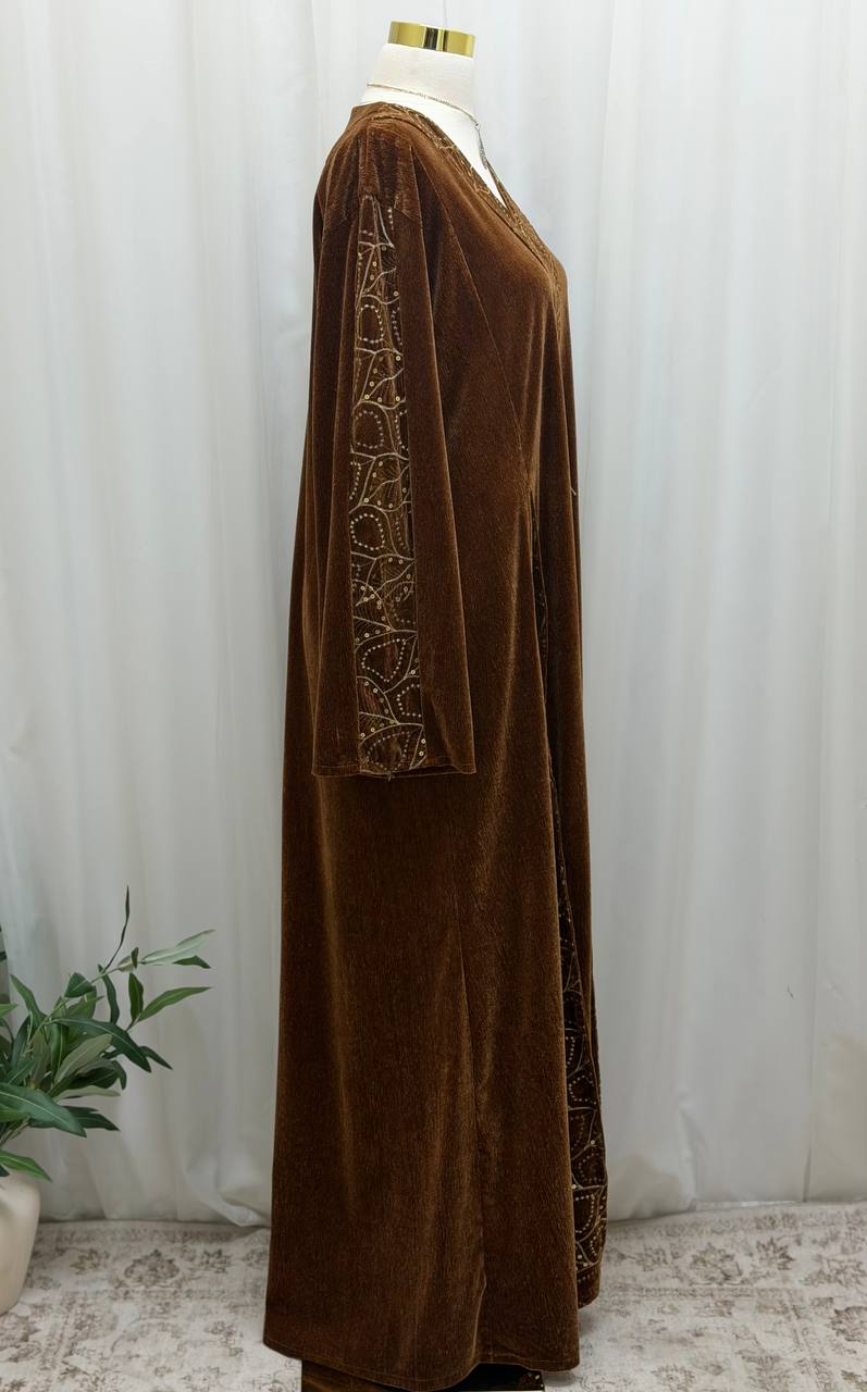 Velvet Embroidered Jalabiya