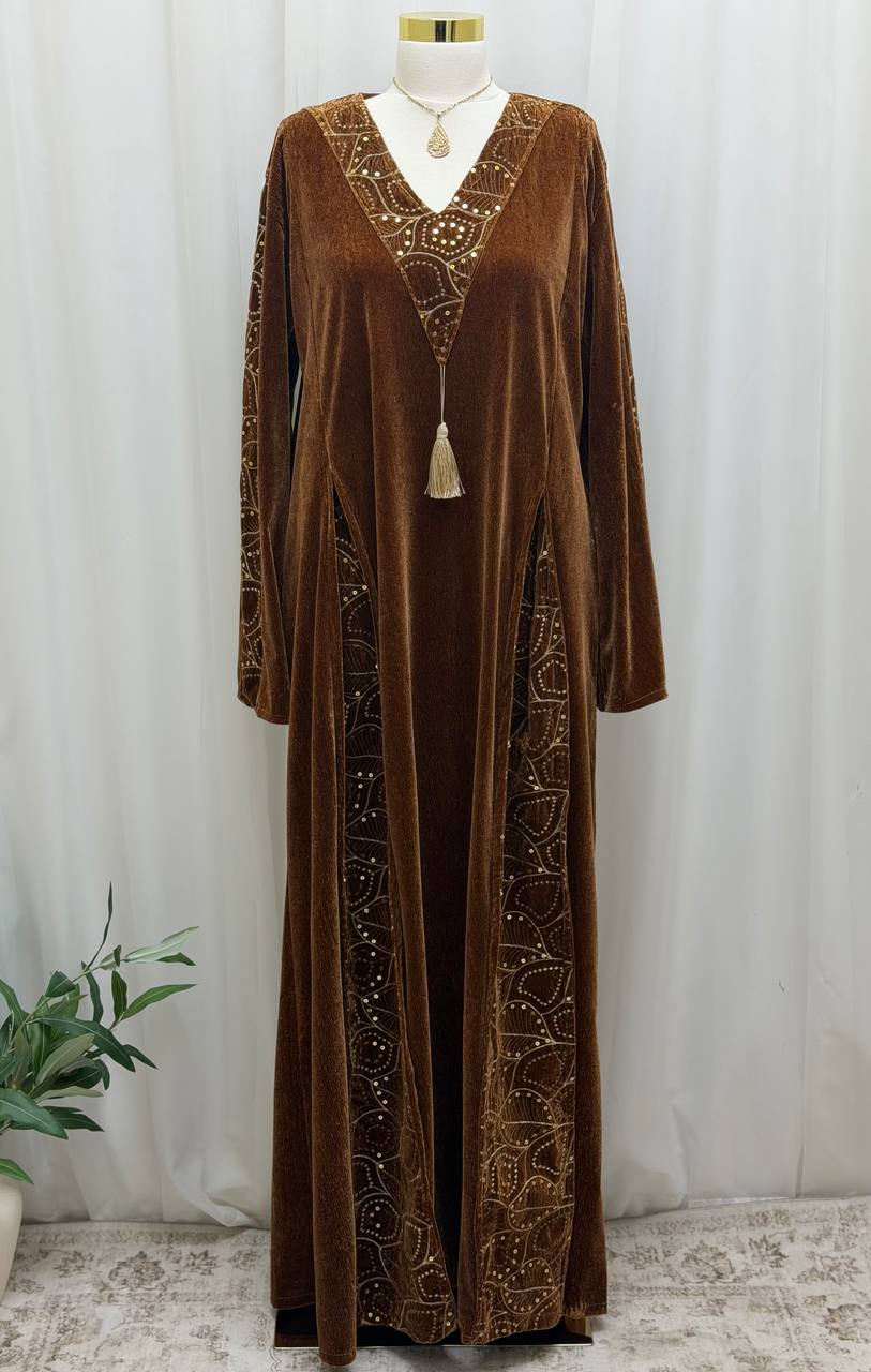 Velvet Embroidered Jalabiya