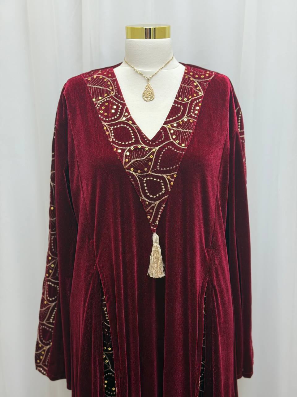 Velvet Embroidered Jalabiya