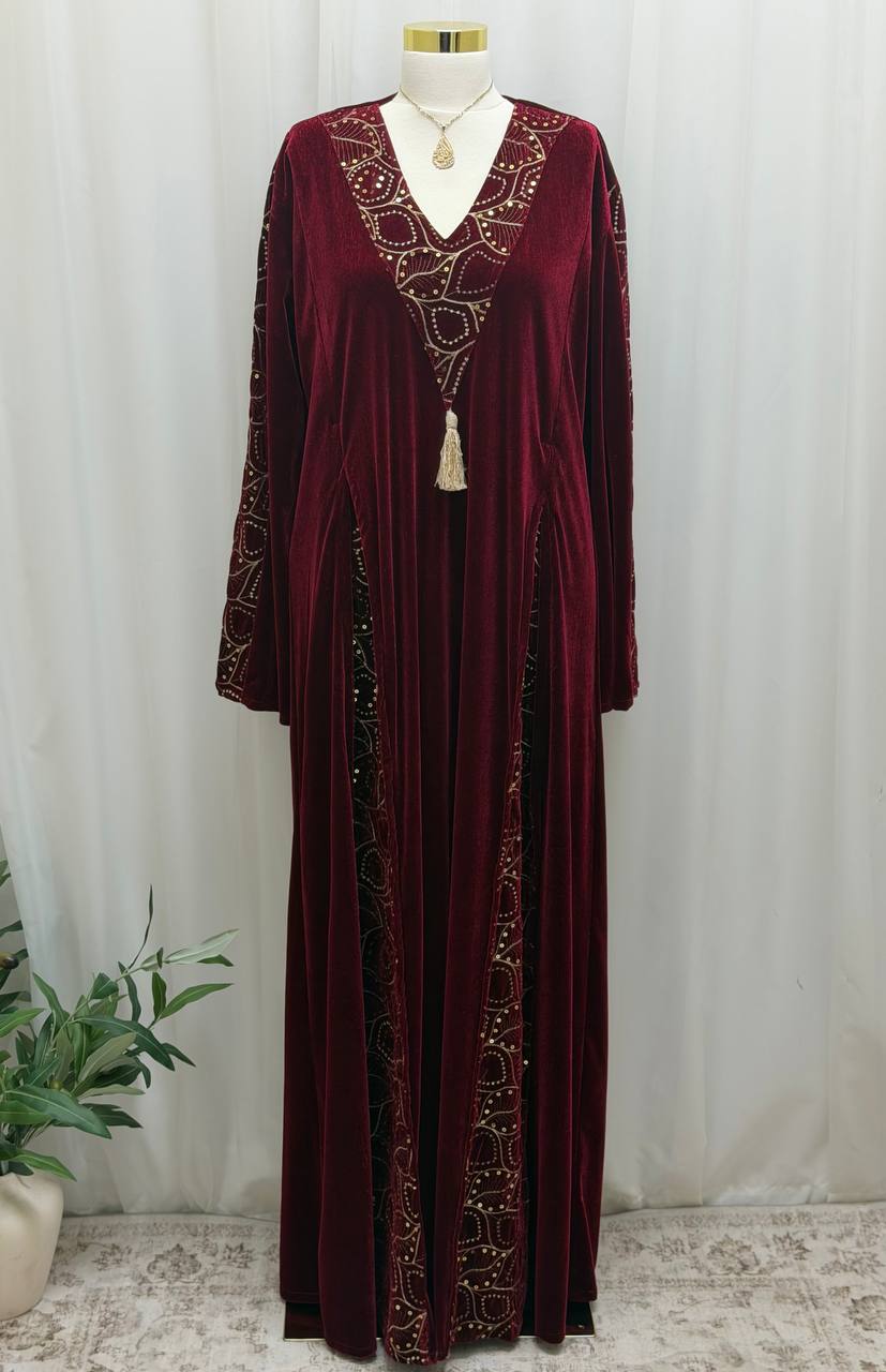Velvet Embroidered Jalabiya