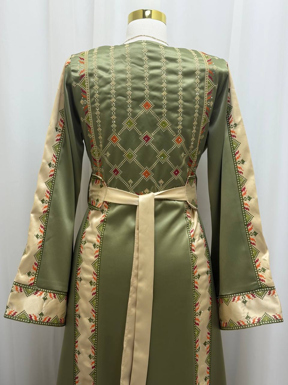 Four-Panel Embroidered Satin Thobe
