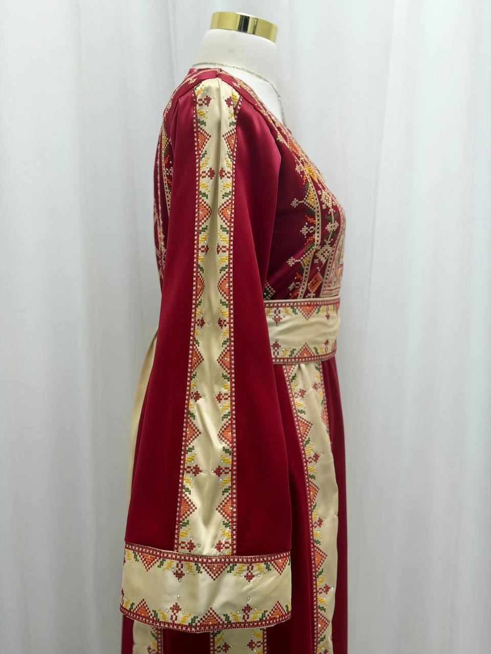 Four-Panel Embroidered Satin Thobe