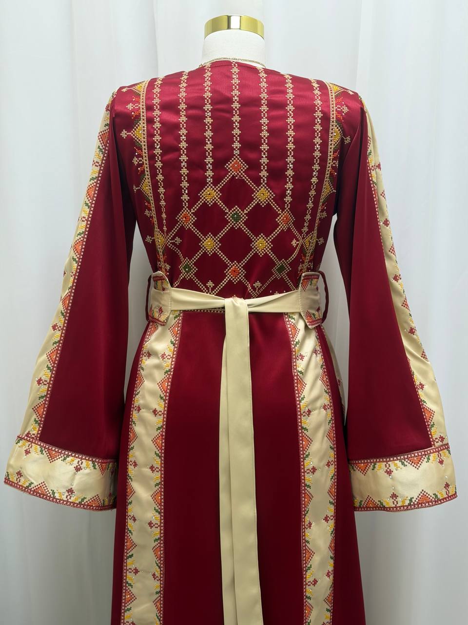 Four-Panel Embroidered Satin Thobe