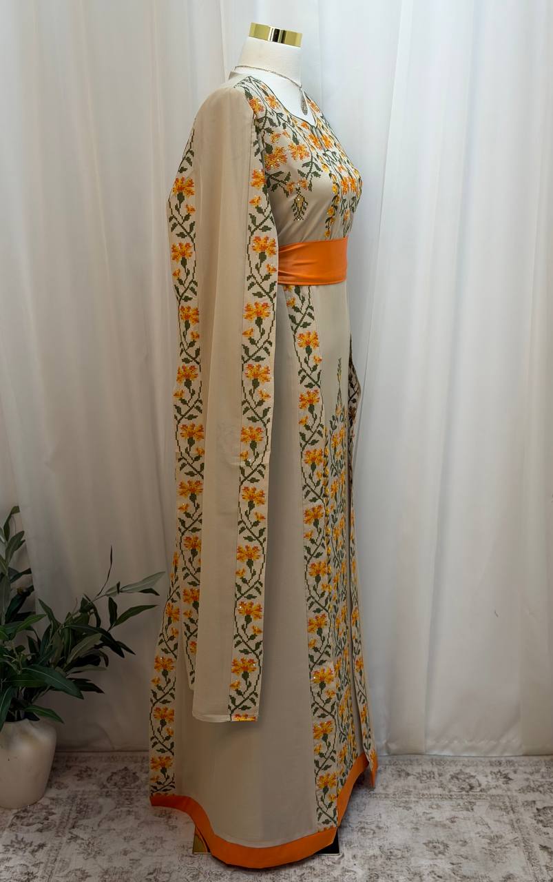 Noura Palestinian Embroidered Thobe