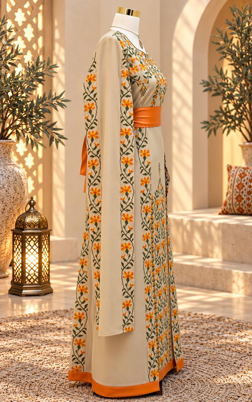 Noura Palestinian Embroidered Thobe