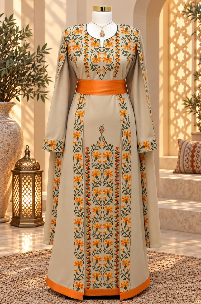 Noura Palestinian Embroidered Thobe