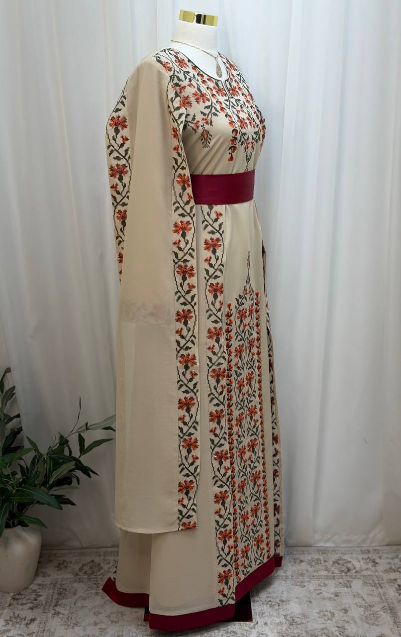 Noura Palestinian Embroidered Thobe
