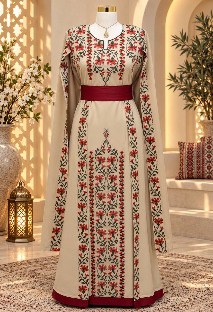 Noura Palestinian Embroidered Thobe