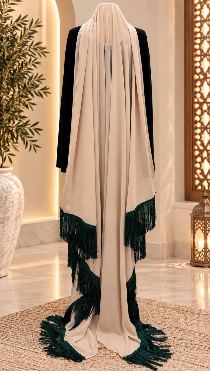 Noor Two-Tone Tassel Shawl