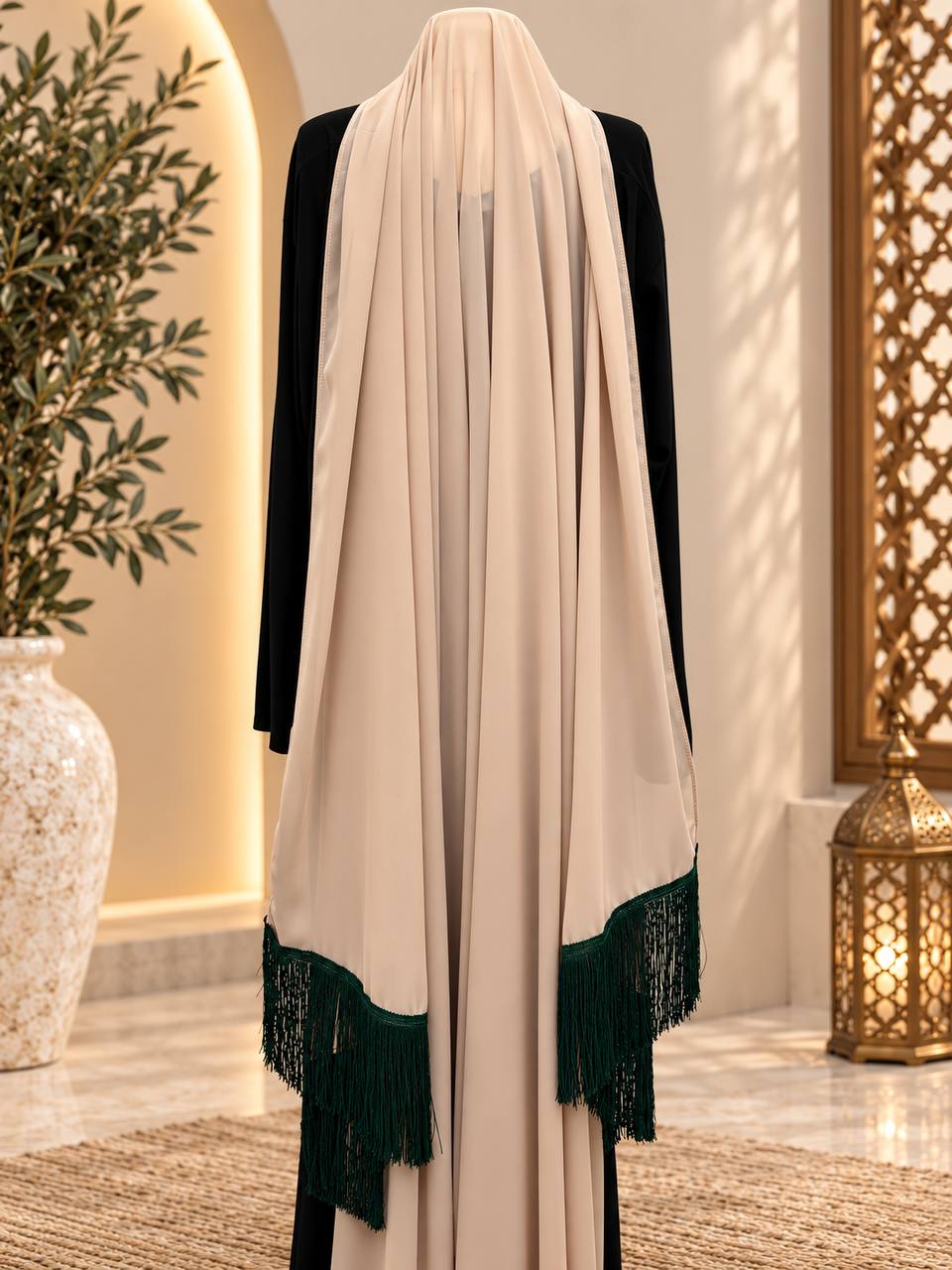 Noor Two-Tone Tassel Shawl