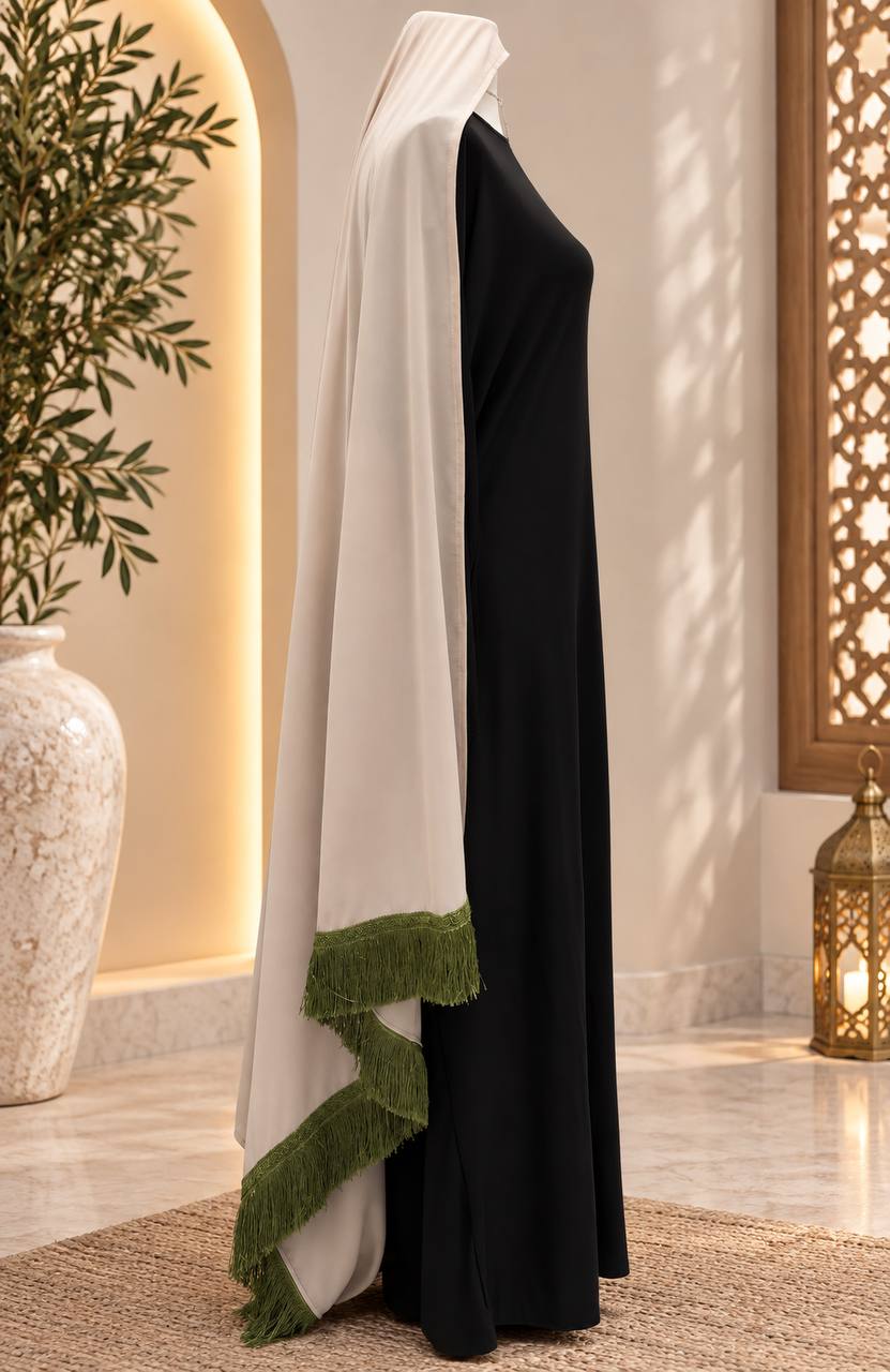 Noor Two-Tone Tassel Shawl