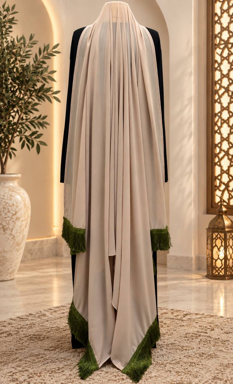 Noor Two-Tone Tassel Shawl