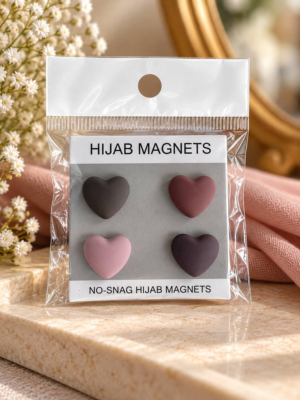 Stylish Hijab Magnetic Pins – 4-Piece Set