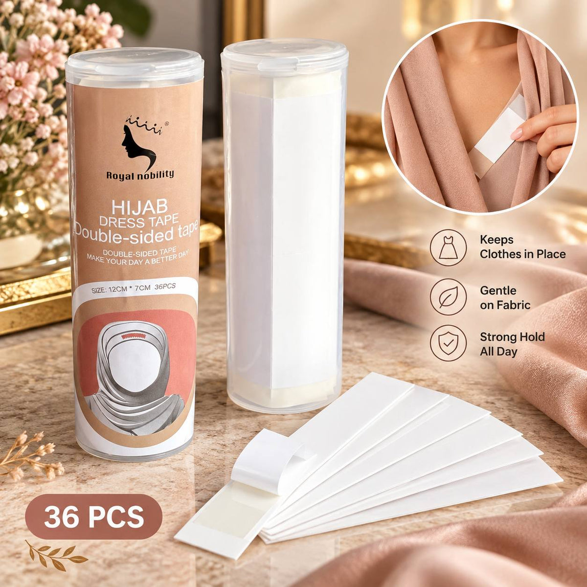 Invisible Double-Sided Fashion Tape – 36 Pieces
