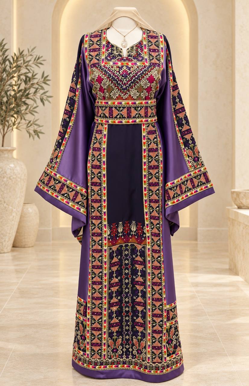 Shatha Embroidered Thobe – Plus Sizes