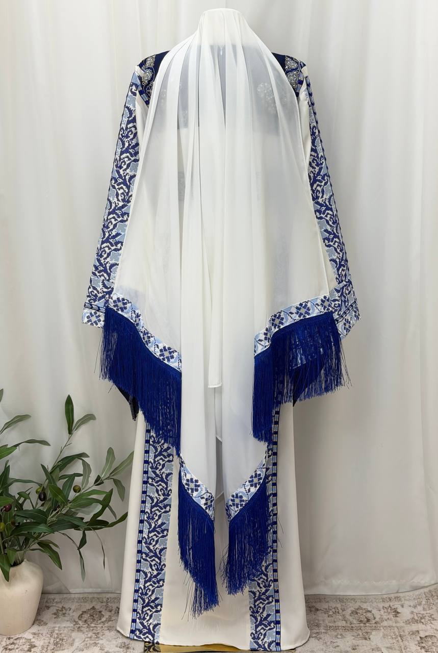 Areej – Palestinian Embroidered Thobe with Matching Belt & Shawl