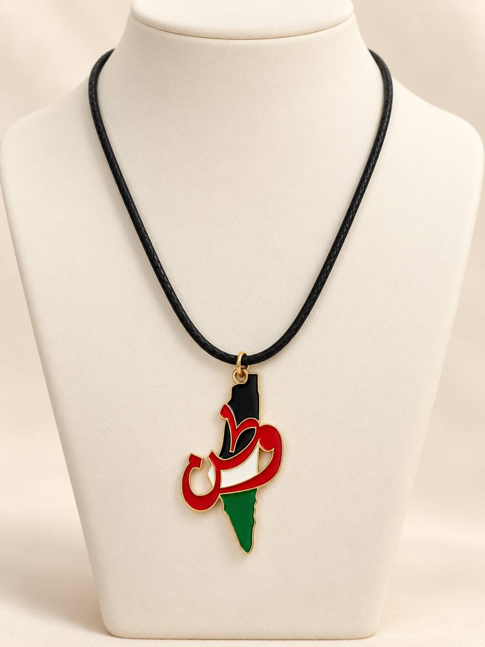 Watan – Palestine Map Cord Necklace