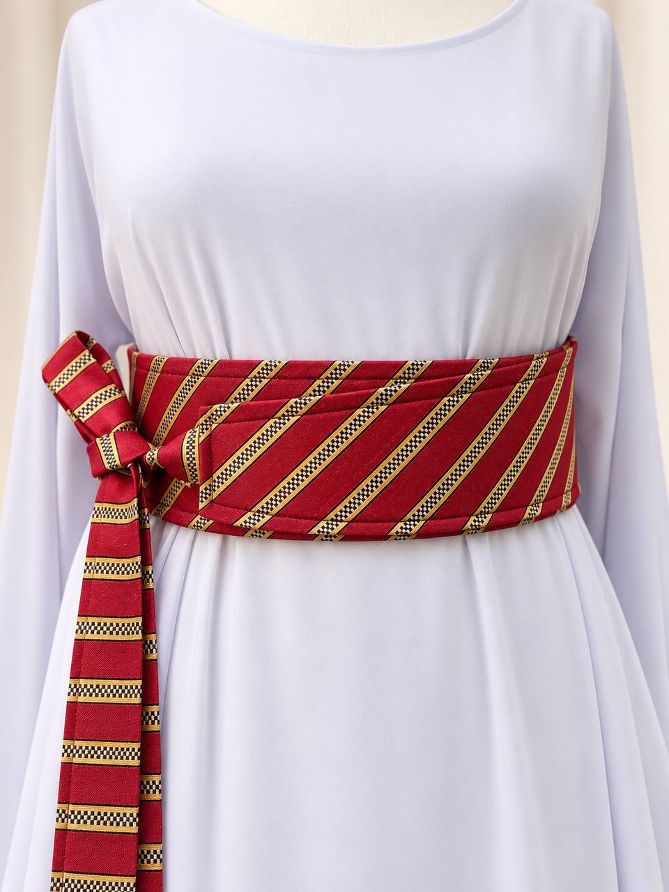 Saya Wrap Belt – Crimson Red & Gold