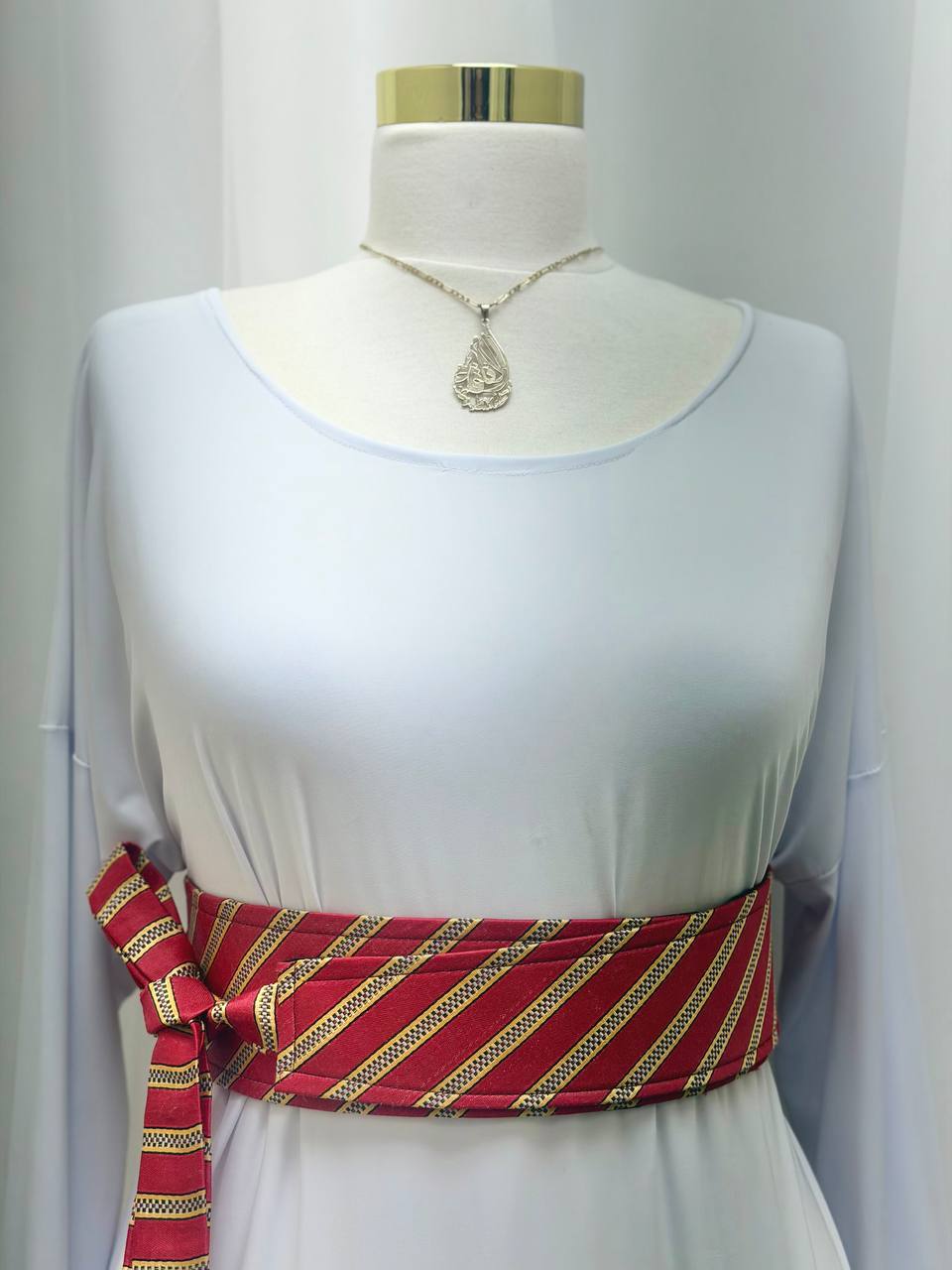 Saya Wrap Belt – Crimson Red & Gold