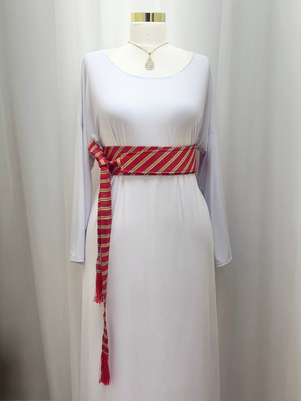 Saya Wrap Belt – Crimson Red & Gold