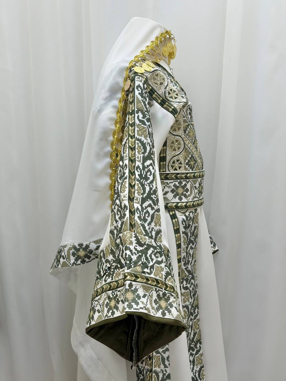 Mayyas – Girls’ Palestinian Embroidered Thobe with Belt & Shawl