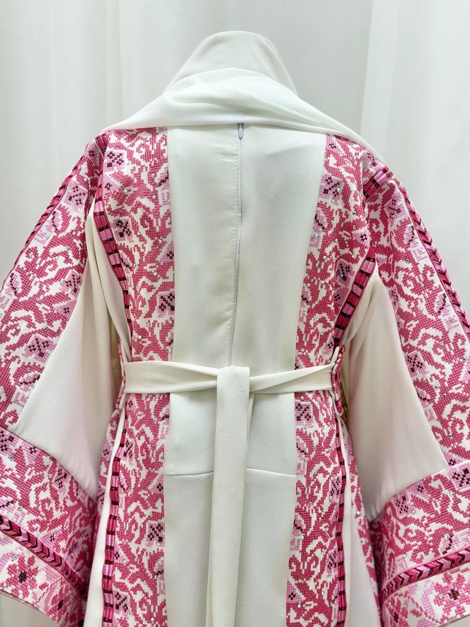 Bisan – Girls’ Palestinian Embroidered Thobe Set with Belt & Shawl