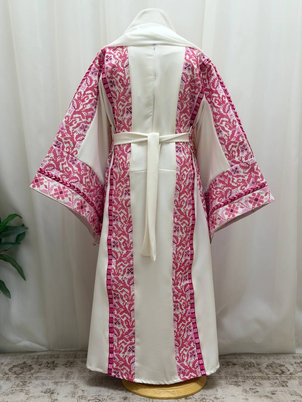 Bisan – Girls’ Palestinian Embroidered Thobe Set with Belt & Shawl