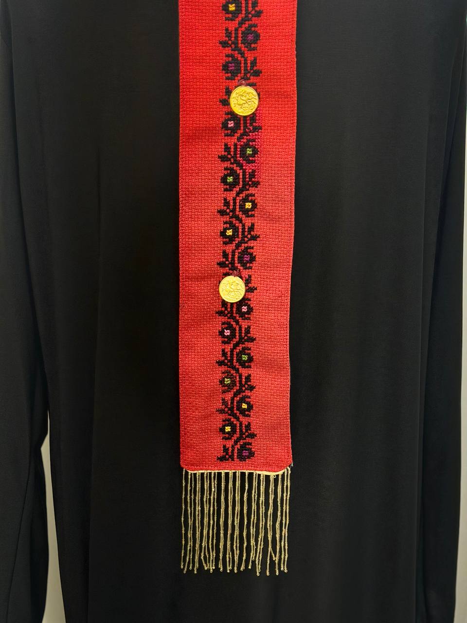 Palestinian Hand-Embroidered Coin Headdress