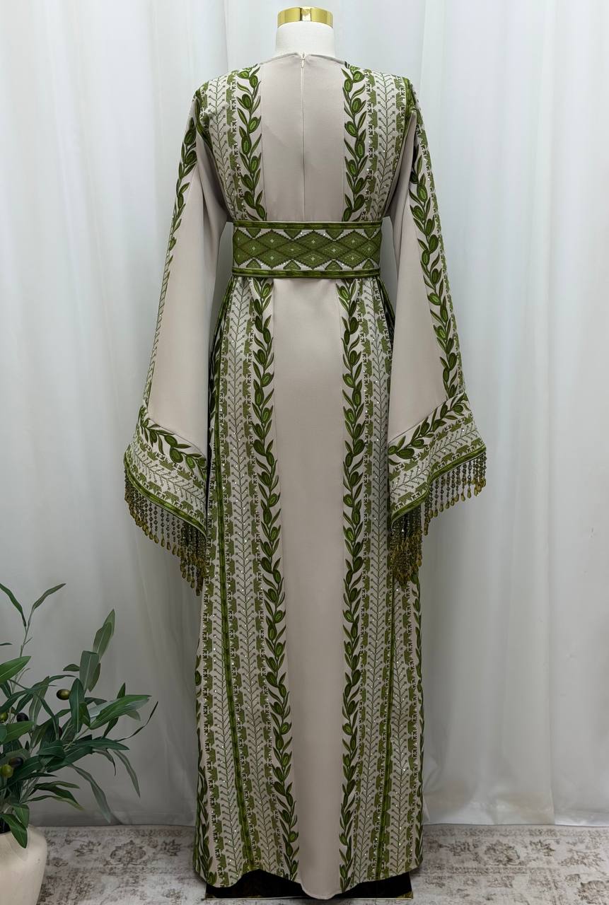 Al Zaytouna – Palestinian Embroidered Thobe with Shawl & Reversible Belt