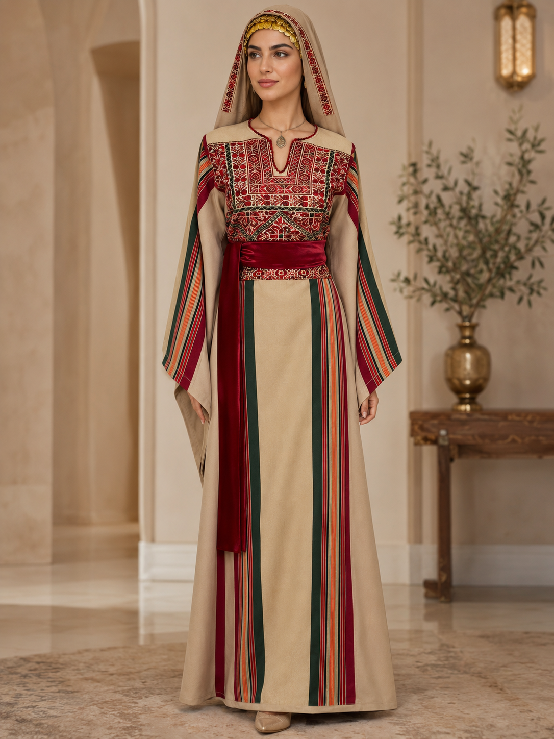 Hand-Embroidered Transferred Majdalawi Thobe